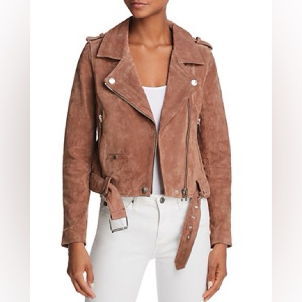 BLANKNYC Morning Suede Moto Jacket French Taupe Sz S - Picture 2 of 11